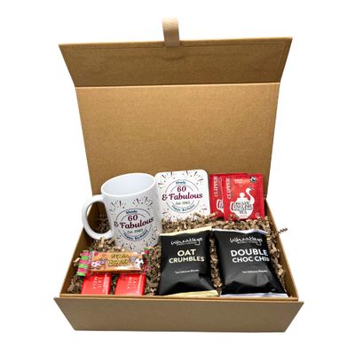 Personalised Birthday Fabulous Design Mug & Coaster Tea Coffee Hamper Gift Box For 18th 21st 30th 40th 50th 60th 65th 70th 80th 90th 100th Her Women (Breakfast Tea Bags)