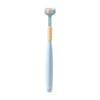 ALCXAZS Childrens Three Sided Toothbrush Fun and Easy Teeth Cleaning Plastic Three Head Toothbrush for Teeth Cleaning, A22 Sky Blue Child view 2