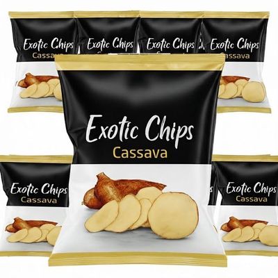 Africa Select 8x Exotic Chips Cassava Real Crunch! 75g | Light & Crispy Tropical Snack | Case of 8