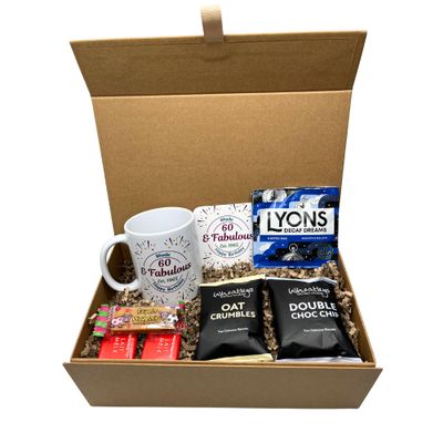 Personalised Birthday Fabulous Design Mug & Coaster Tea Coffee Hamper Gift Box For 18th 21st 30th 40th 50th 60th 65th 70th 80th 90th 100th Her Women (Decaf Coffee Bags)