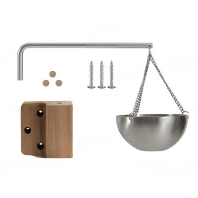 Aromatherapy Sauna Oil Bowl with Convenient Swinging Arm and Wooden Screw Covers Stainless Steel Construction for Effective Essential Oil Heating
