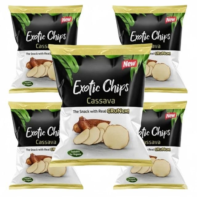 Africa Select Exotic Chips Cassava Real Crunch 5 X 85G Premium Snack