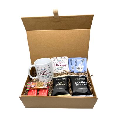 Personalised Birthday Fabulous Design Mug & Coaster Tea Coffee Hamper Gift Box For 18th 21st 30th 40th 50th 60th 65th 70th 80th 90th 100th Her Women (Decaf Tea Bags)