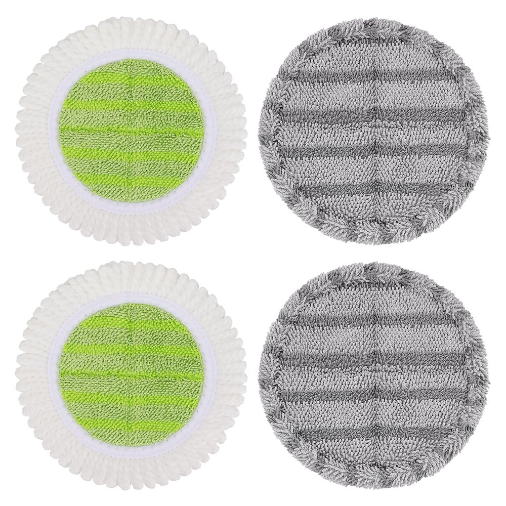 6.3 inch Electric Mop Pads Compatible with Vmai Alfabot Qimedo Idoo Eous Bi-ssell Electric Corldess Spin Mop, Round Mop Replacement Pad Microfiber Scrubber Mop Pads Refill for Floor Cleaning (4 Pack)