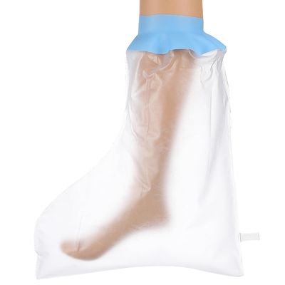 Abaodam Watertight Silicone Foot Cast Cover for Shower Stretchable Elastic Opening Fits Adult Legs Reusable Foot Protector Ankle Surgery and Bandage Boot