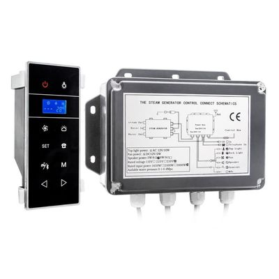 CSDASW 3KW Wall Mounted Mini Steam Sauna Machine Shower Steam Bath Accessories Kits With Bluetooth Phone Sauna Controller LCD Display(VS-9007W-B)