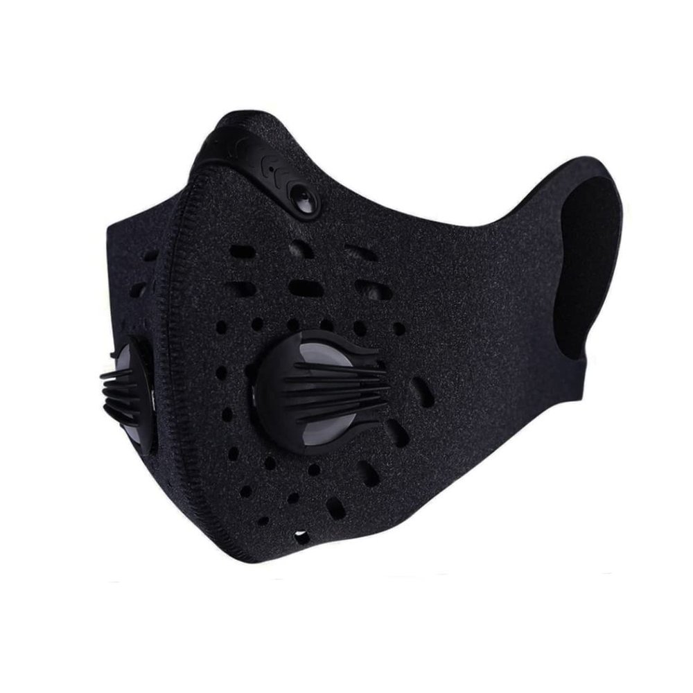 Activated Carbon Dust Mask Anti Pollution Face Mask Filtration PM2.5 Allergens Exhaust Gas Warm Breathing for Running Cycling Outdoor Activities Anti Dust Black