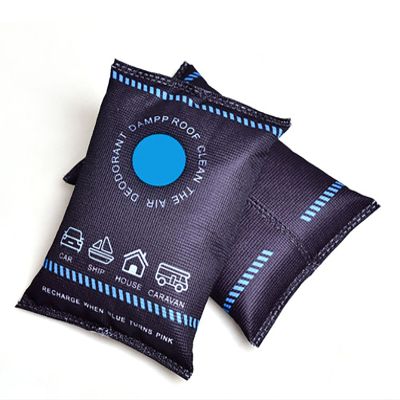 New Dehumidification Bag Desiccant,Reusable Moisture Absorber with Colour-Changing Guide,Car Dehumidifier Bags Humidity Control for Closet, Car,Recharges in Microwave,Multipurpose for Home (100g)