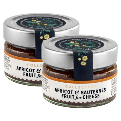 2 x 120g Premium Collection Apricot & Sauternes Fruit Jelly/Paste For Cheese Board, Plump & Juicy Apricots Drenched in Honeyed Sauternes Wine, 240g
