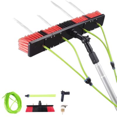 Adjustable Window Cleaner Tool Kit - Water Fed Pole Brush for High Windows Solar Panels Caravans & Decks - Indoor/Outdoor Cleaning Equipment