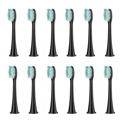 4/12/16Pcs Replacement Brush Heads,Compatible for Philips,HX3/HX6/HX9 Series Electric Toothbrush HX6064(12Pcs Black)