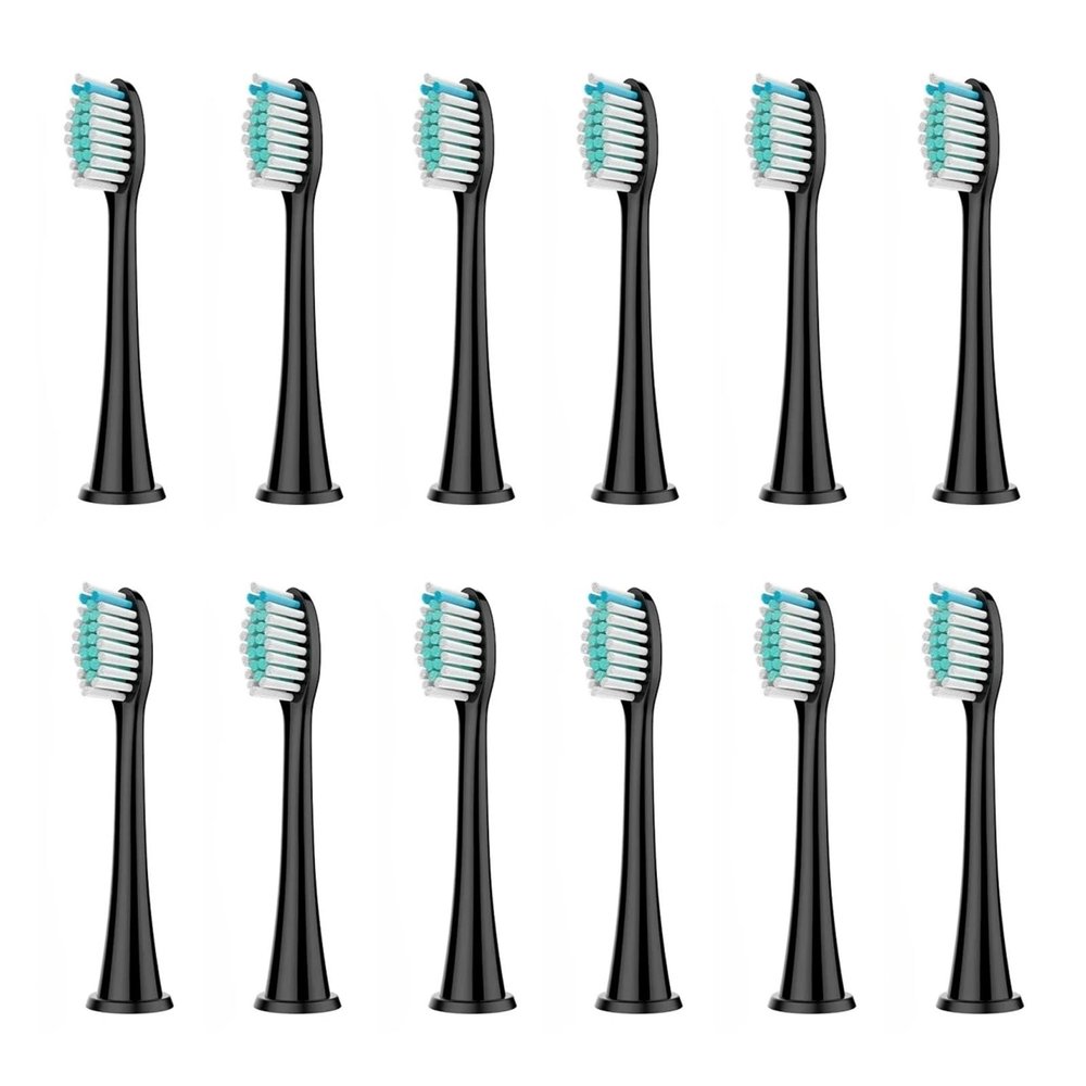 4/12/16Pcs Replacement Brush Heads,Compatible for Philips,HX3/HX6/HX9 Series Electric Toothbrush HX6064(12Pcs Black)