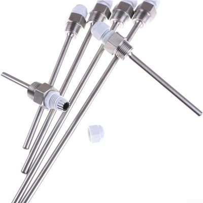 Protective Stainless Steel Thermowell with 12 NPT Threads for Temperature Sensors, Suitable for Various Length Options and Pipe Sizes (350mm)