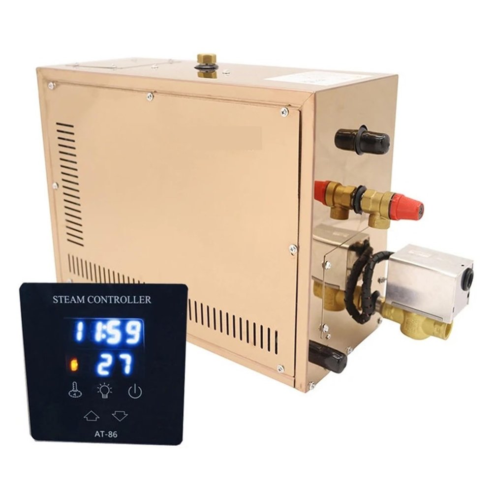 Automatic Stainless Steel Steam Generator Automatic Descaling Sauna Room Steam Bath Machine for Spa Room Digital Controller 12/15/18kw Fast Heating Speed(12kw)