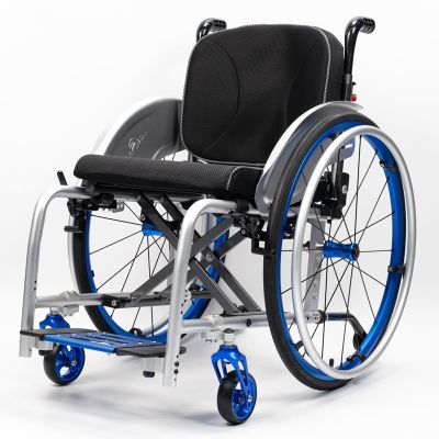 FNXBDPA Lightweight Wheelchair Aluminum, Adult, Foldable, Easy to dismantle, 100KG Load Capacity(Blue,Seat Width: 42 cm)