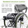 FNXBDPA Lightweight Wheelchair Aluminum, Adult, Foldable, Easy to dismantle, 100KG Load Capacity(Blue,Seat Width: 42 cm) view 3