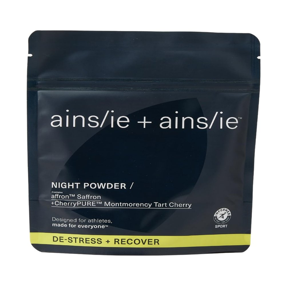 ainslie + ainslie Night Powder, Natural Magnesium Sleep Supplement with Affron, Tart Cherry & L-Glycine, Sleep Aid Drink for Rest & Recovery, 28 Servings