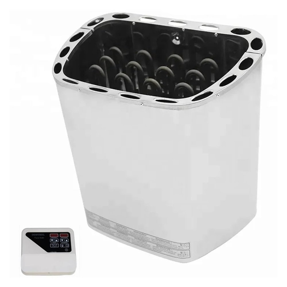 4.5/6/8/9KW Stainless Steel Outside Controller Sauna Stove Electric Sauna Heater for Dry Sauna Room with CON4 Controller Fast Heating Speed(4.5KW 380V)