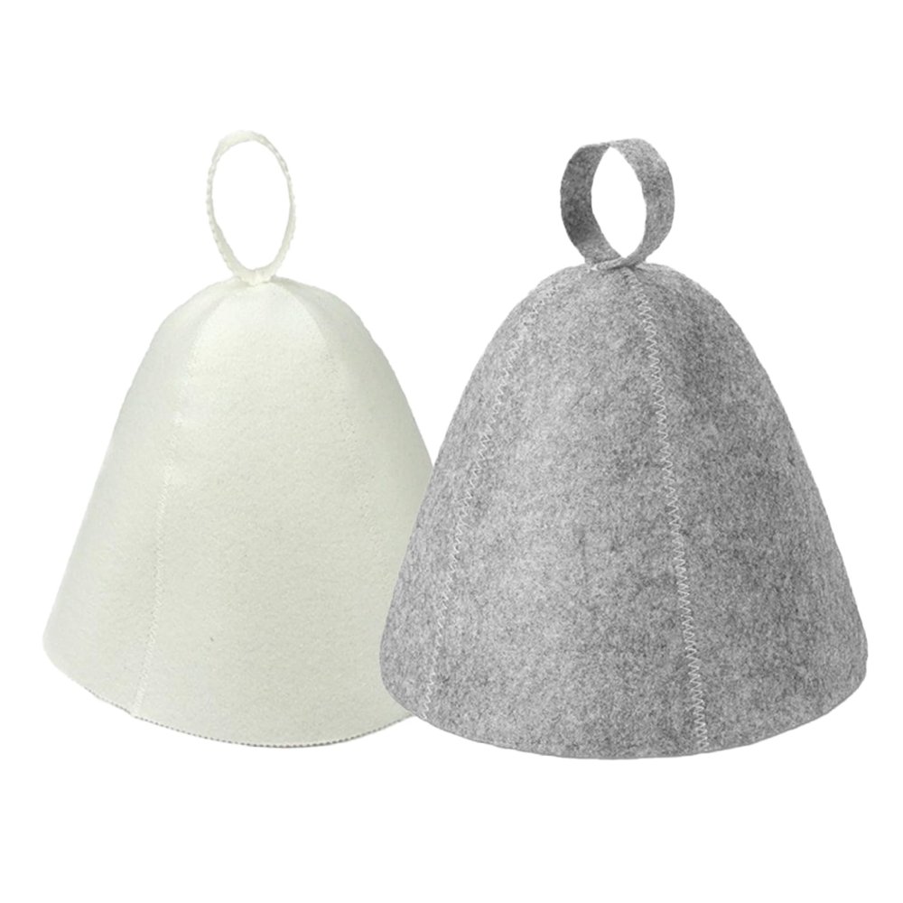 2Pcs Felt Sauna Hat for Women & Men - Heat Protective Sauna Cap for Spa, Steam Room, Bath and Shower Hat Accessories