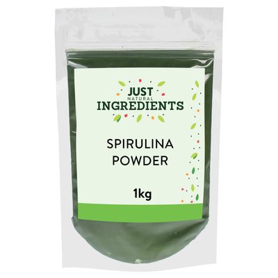 JustIngredients Spirulina Powder 1kg, Delicious Food Supplement, Natural Colouring in Smoothies, Bakes or Teas