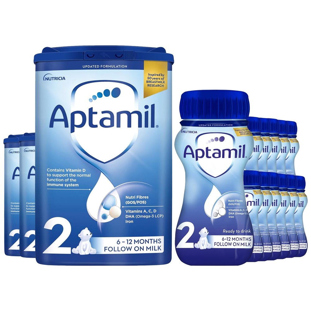 Aptamil Baby Milk FOM Monthly Milks Feeding Bundle - 3 x FOM 800g & 12 x FOM 200ml