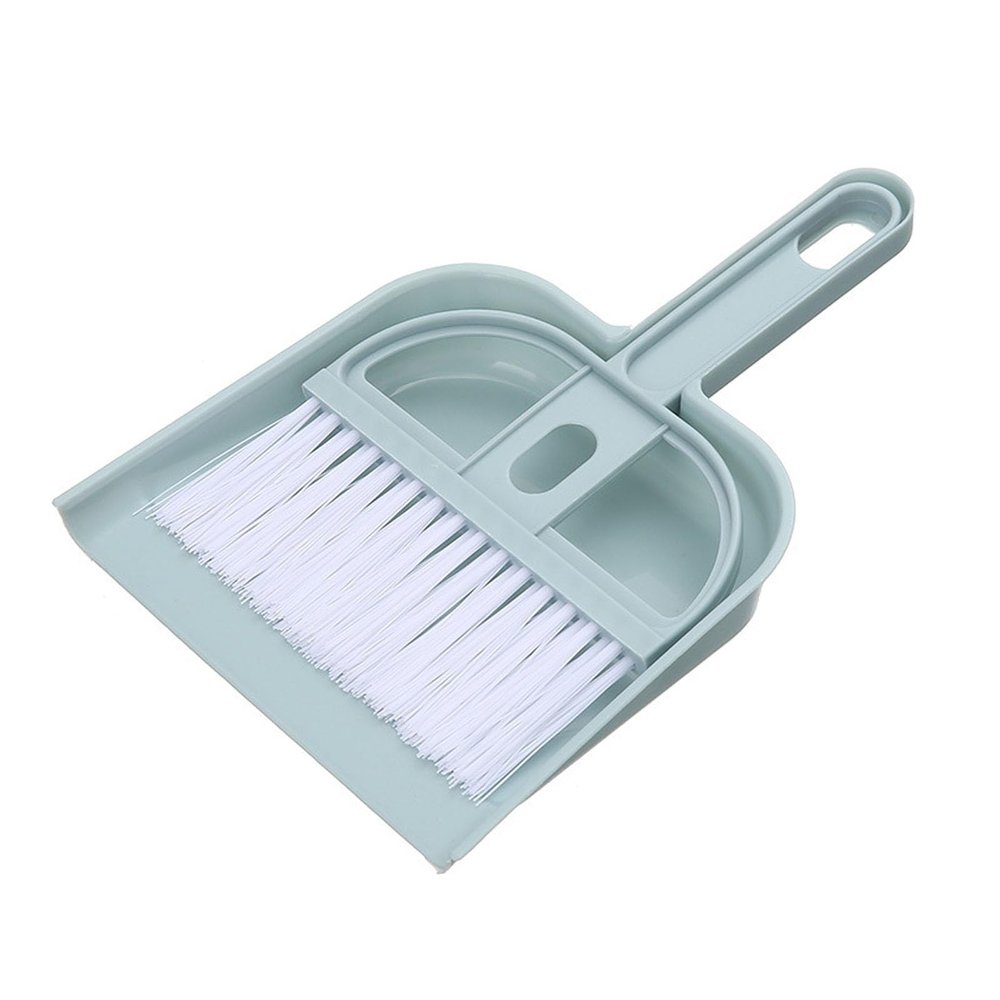 TARSHYRY Plastic Mini Desktop Sweep Brush Small Broom Dustpan Set Desktop Set (Nordic Blue)