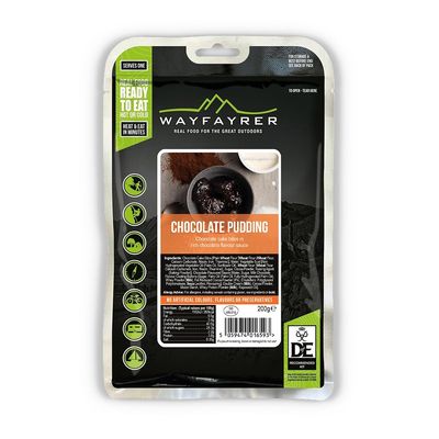 Wayfayrer Camping Food 200g Ready to Eat, Hot or Cold, Meal Pouch | Duke of Edinburgh Recommended Kit | Camping, Hiking, Fishing and Outdoor Adventures (Chocolate Pudding)