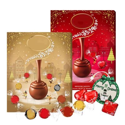 Assorted Chocolates Advent Calendar 2025 - Pack of 2 Red & Gold 24 Days Christmas Countdown Calendar 2025 Chocolates Gift Box with Topline Tree Decoration. Christmas Gifts for Women (468g)