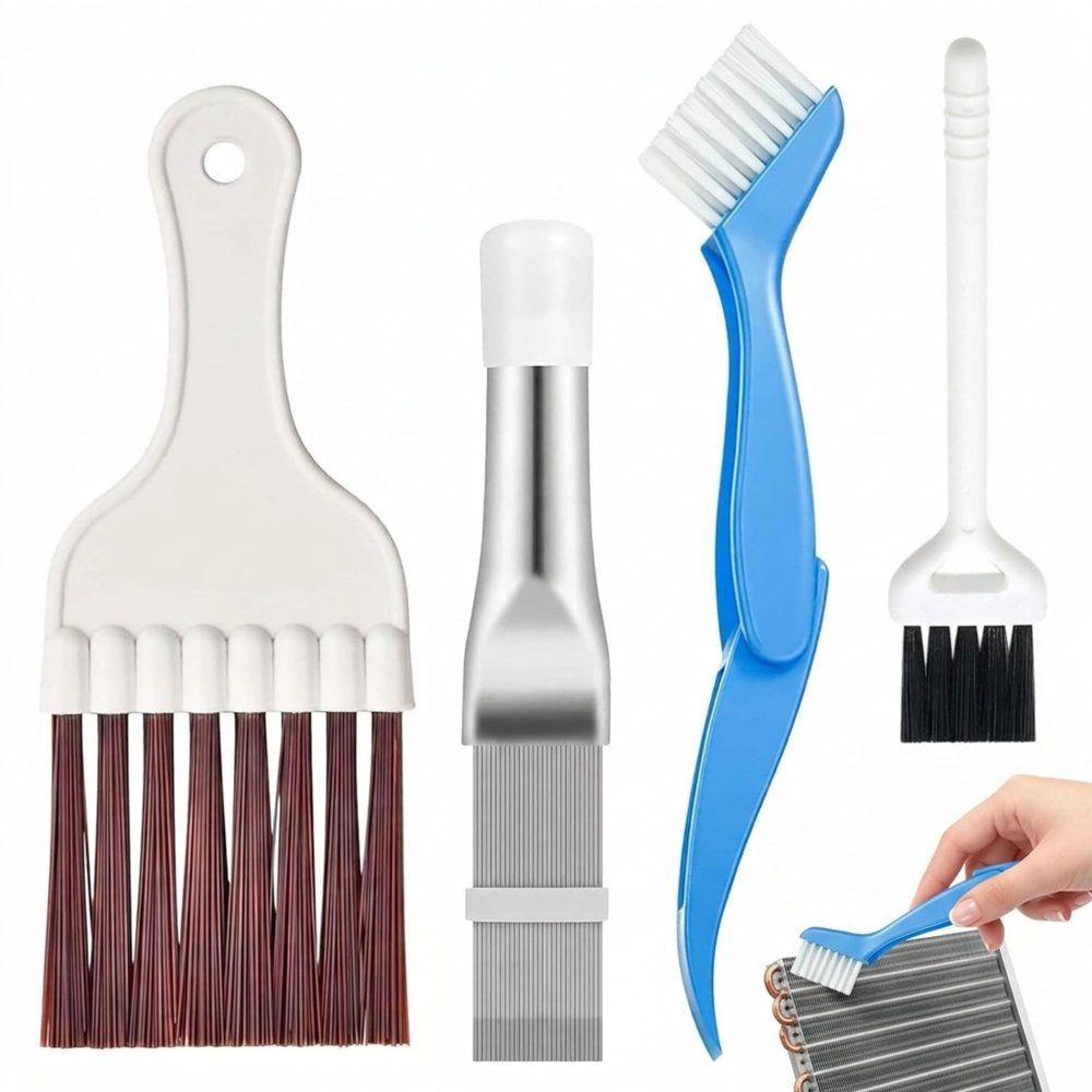 Air Conditioning Cleaning Set: 4 Pieces Condenser Fin Combs, Efficient Cleaning of Air Conditioning Condensers and Slats, High Quality & Practical