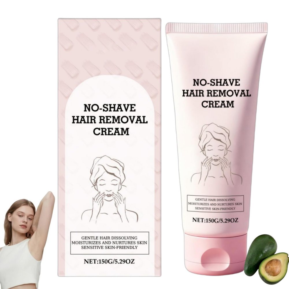 No Shave Hair Removal Cream, Body Hair Removal Cream for Women Men, Moisturizes and Nurtures Skin, Leaving It Soft and Protected After Hair Removal, Fast and Gentle, 150g (1PC)