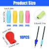 18 Pieses Pencil Grips for Children 4 cm Pen Grips 3 cm Pencil Grip Silicone Pen Grip 2 Styles Writing Aids for Children Non Slip Writing Aid Multi-Color Handwriting Tool Ergonomic Finger Grip Holder view 2