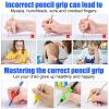 18 Pieses Pencil Grips for Children 4 cm Pen Grips 3 cm Pencil Grip Silicone Pen Grip 2 Styles Writing Aids for Children Non Slip Writing Aid Multi-Color Handwriting Tool Ergonomic Finger Grip Holder view 4
