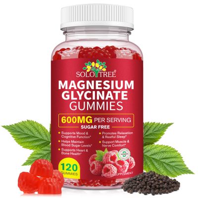 120 Count Magnesium Glycinate Gummies,600mg High Absorption Health Supplement with VIT D3, B6 & Coq10 for Sleep Support, Relaxation & Muscle Sugar Free,Vegan (120PCS)