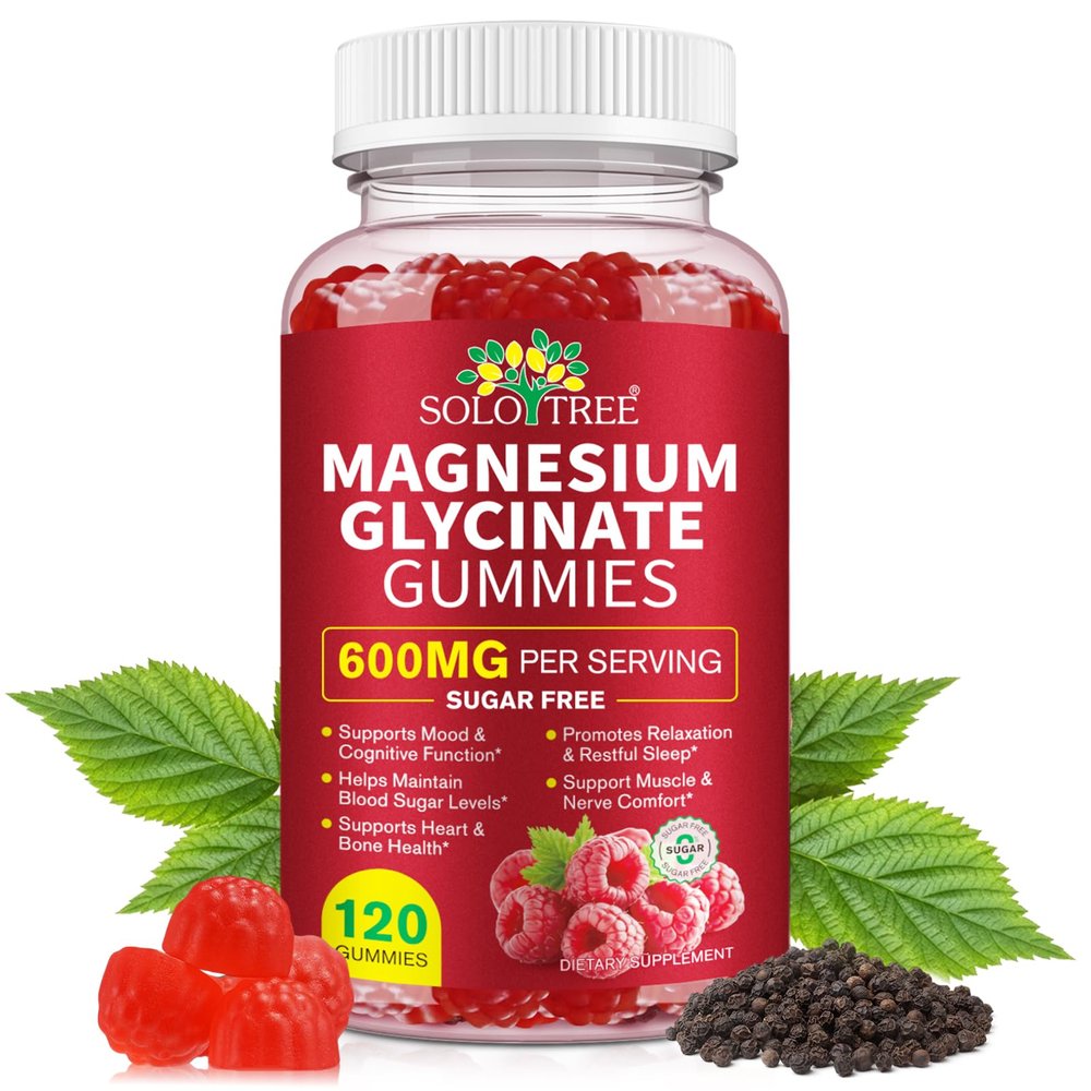 120 Count Magnesium Glycinate Gummies,600mg High Absorption Health Supplement with VIT D3, B6 & Coq10 for Sleep Support, Relaxation & Muscle Sugar Free,Vegan (120PCS)