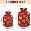 Christmas Red Heart Cookies hot Waterbottle with Soft Cover, 2L Warm Water Bottle for Bed for Hot and Cold Therapies, Period Cramps view 3