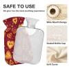 Christmas Red Heart Cookies hot Waterbottle with Soft Cover, 2L Warm Water Bottle for Bed for Hot and Cold Therapies, Period Cramps view 4