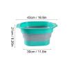 Folding Foot Soak Bucket 2 Pcs Folding Foot Soak Tub Collapsible Footbath Bucket Portable Clothes Washing Laundry Baskets Multipurpose(Green) view 2