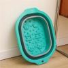 Folding Foot Soak Bucket 2 Pcs Folding Foot Soak Tub Collapsible Footbath Bucket Portable Clothes Washing Laundry Baskets Multipurpose(Green) view 3