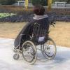 CHANGLKJ Winter Thicken Warm Wheelchair Cover, Wheelchair Windproof Cozy Blanket with Hooded and Long Zipper, Front Long Back Short Design, Convenient To Wear, for Outdoor Activities, Travel view 2