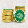 Christmas Chocolate Coins & Sticker Party Favors Kids Party Bag Fillers Festive Holiday Treats Santa gifts Stocking fillers - Merry Christmas Green Sparkle - Coin 20