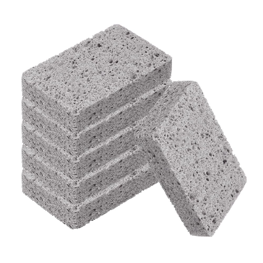 sourcing map 6 Pcs Scrub Sponges, 2.8" x 4.3" x 0.8" Kitchen Sponges Non-Scratch Natural Sponge Reusable Soft Dish Sponge for Washing Dishes Kitchen Bathroom Cleaning DIY Craft, Gray