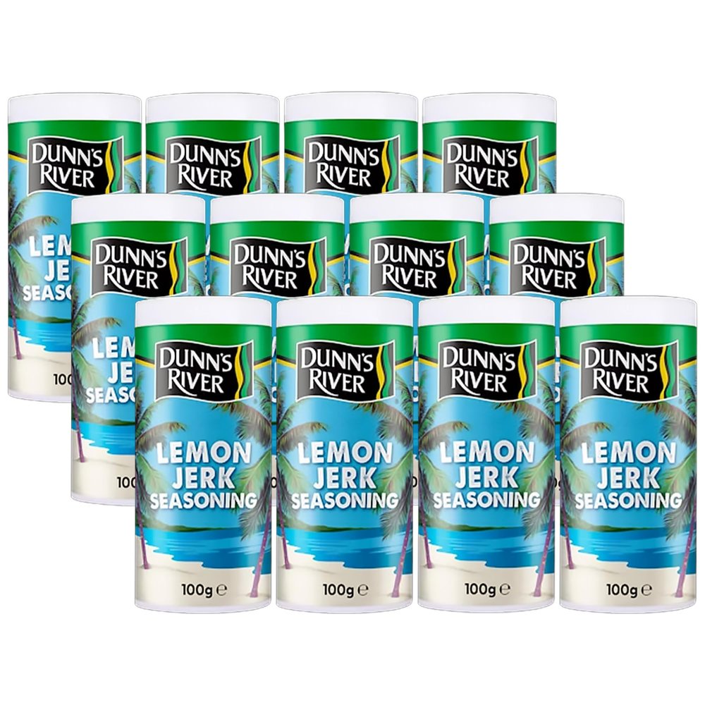 Dunns River Lemon Jerk Seasoning 12 x 100 g Caribbean-Style Lemon and Spice Marinade Mix