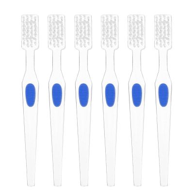 Healeved 6pcs Denture Cleaning Brush for Retainers and False Teeth - Dual-Sided Toothbrush with Hard Bristles Portable Denture Care Supplies for Elderly
