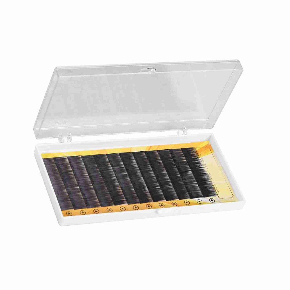 Fockety Pleasantly Soft and Curved Artificial Eyebrows for Creating Volume and Filling, Lightweight and Reusable for Beauty Professionals, Black, Pack of 12 (11mm)