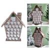 NVOQILIN Holiday Wood Advents Calendar Houses Holiday Seasonal Wood Advents Calendar Delicate Gray Shape Countdowns Decors Decorative Christmas view 2