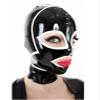 YGZHANYUANOKU Latex Hood Red with White Rubber Mask for Women Club Wear Halloween Cosplay Costume Customizable,Red,XXL view 2