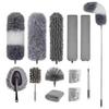 12 Pcs Feather Duster, Microfibre Feather Duster Bendable Extendable Washable Cobweb Duster with 100 inches Long Telescopic Duster, for Cleaning Ceiling Fan Lights Blinds Cars Furniture view 1