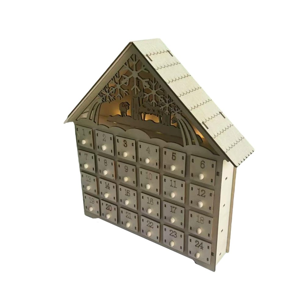 NVOQILIN Christmas Tree And Reindeer Advents Calendar Distinctive Countdowns Calendar With LED Light And 24 Storage Box Countdowns