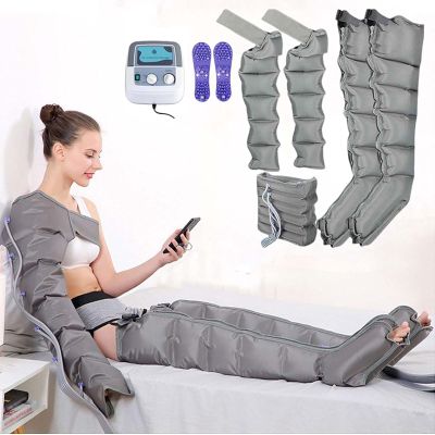 6-Cavity Lymphatic Drainage Massager, Full Body Waist Arm Leg Relax Instrument, Electric Air Compression Massager For Circulation, Improve Pain Full Body Waist Leg Arm Relax,Gray,2arms+2legs+waist