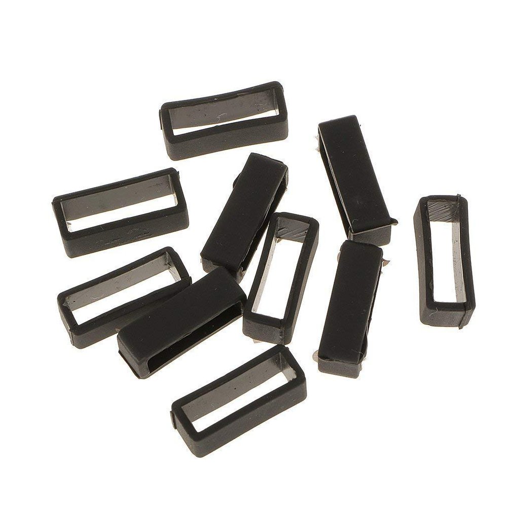 Durability and practicality10pcs watch strap replacement rubber strap black buckle holder 22mm creative and useful